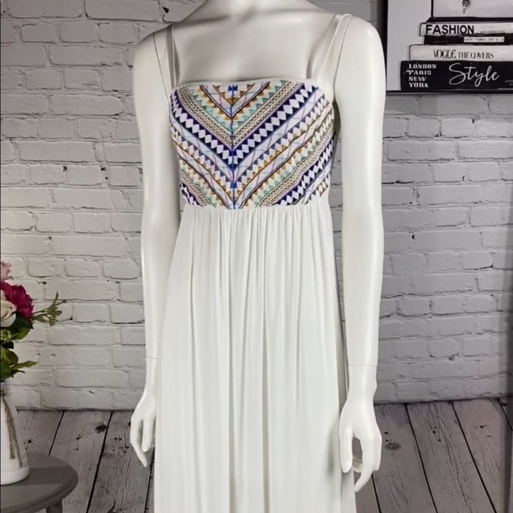 Ruby Rox White Embroidered Maxi Dress Size: Small - Picture 4 of 13